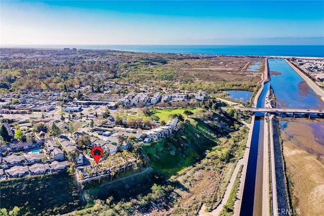 1222 Las Arenas Way Unit 23, Costa Mesa, CA 92627 - drone / aerial view featuring a residential view and a water view