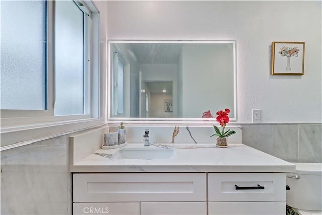 bathroom with toilet and vanity