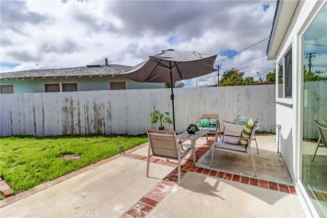 view of patio / terrace with a fenced backyard