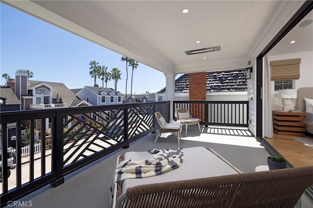 balcony with a residential view