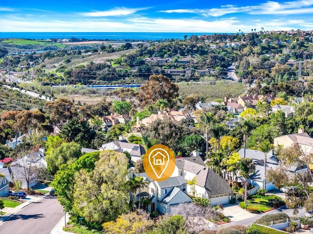 drone / aerial view with a residential view