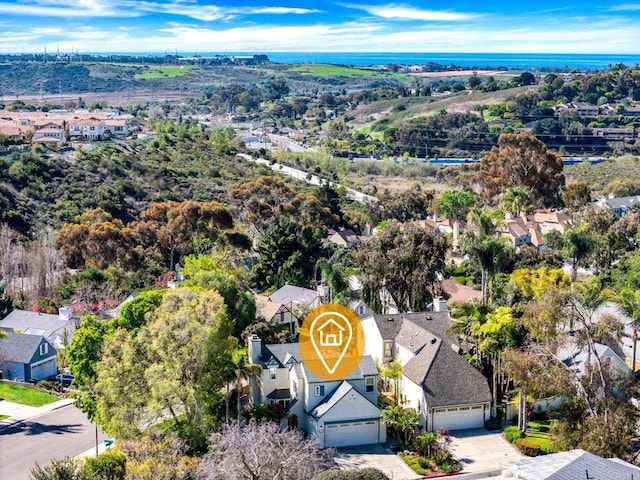 drone / aerial view with a residential view