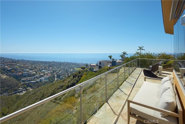 balcony with a water view