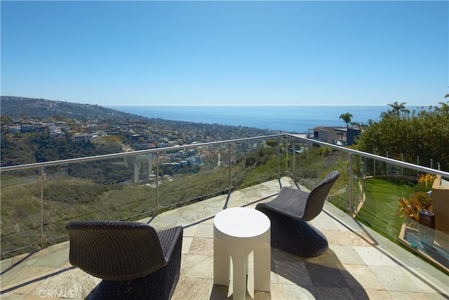 balcony with a water view