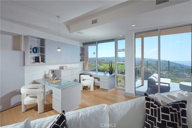 1415 Coral Dr, Laguna Beach, CA 92651 - interior space with light wood finished floors and visible vents