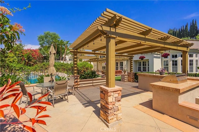 view of patio / terrace featuring a pergola