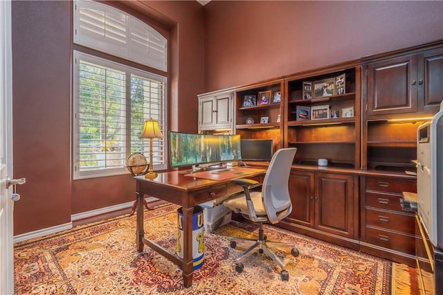 home office featuring baseboards