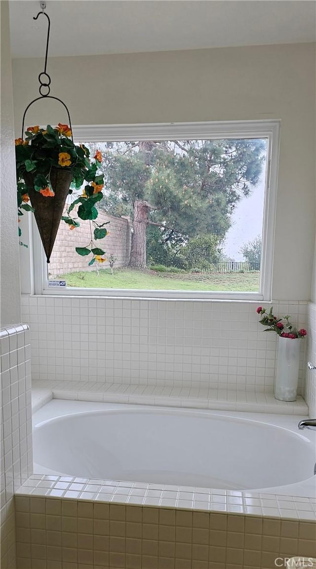 bathroom with a bath