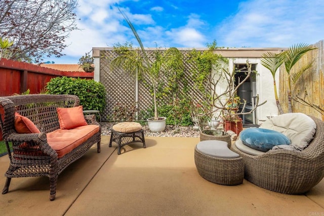 view of patio / terrace featuring a fenced backyard