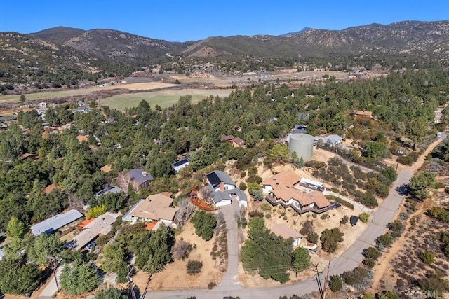 bird's eye view with a mountain view