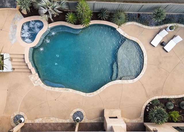 view of pool featuring a fenced in pool and fence private yard