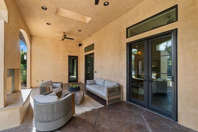 view of patio / terrace with outdoor lounge area and french doors