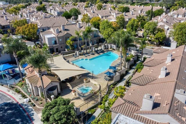 birds eye view of property featuring a residential view