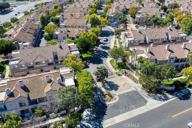 aerial view with a residential view