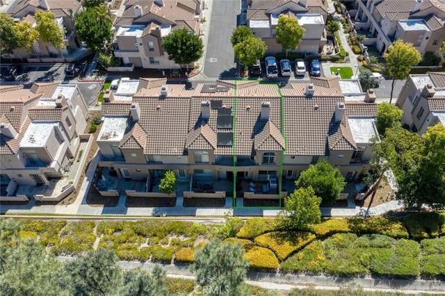 drone / aerial view with a residential view