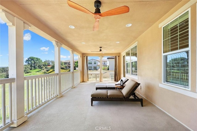 view of patio / terrace with a ceiling fan