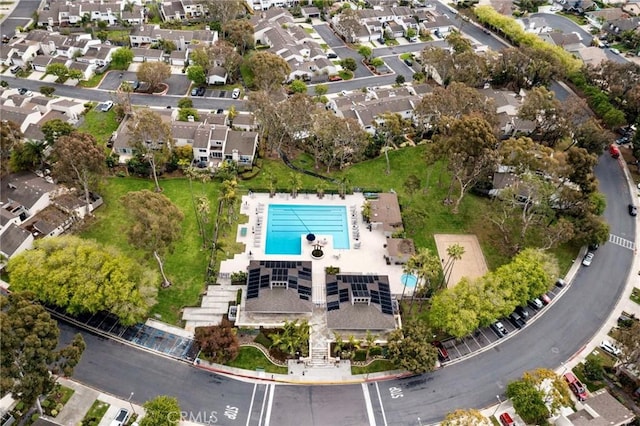 aerial view featuring a residential view