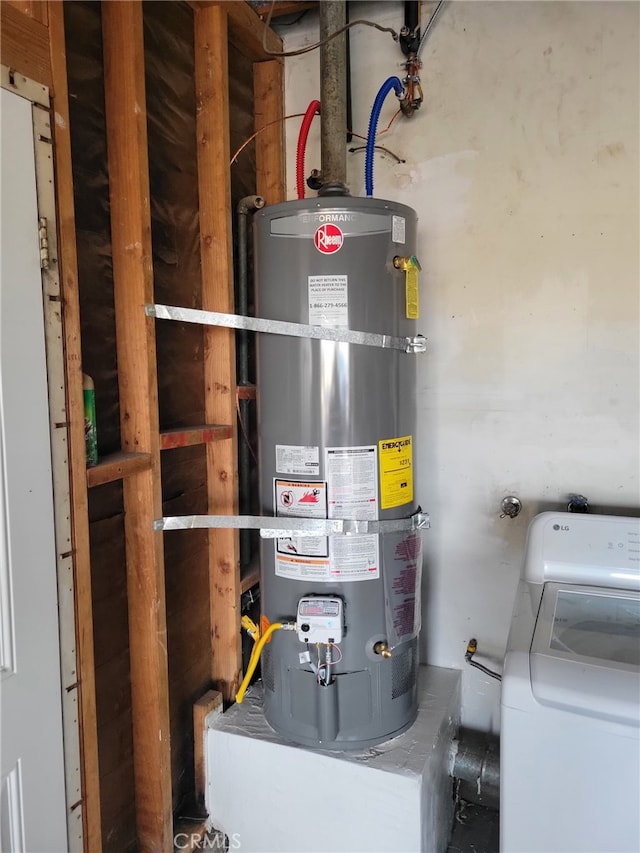 316 Mcbroom Ave, Barstow, CA 92311 - utility room featuring washer / clothes dryer and water heater