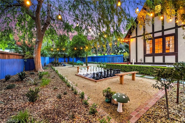 view of yard featuring fence