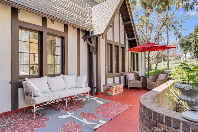 view of patio featuring outdoor lounge area