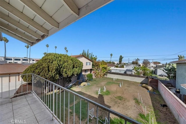 balcony with a residential view