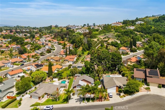 bird's eye view with a residential view