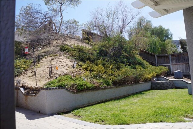 view of yard with fence