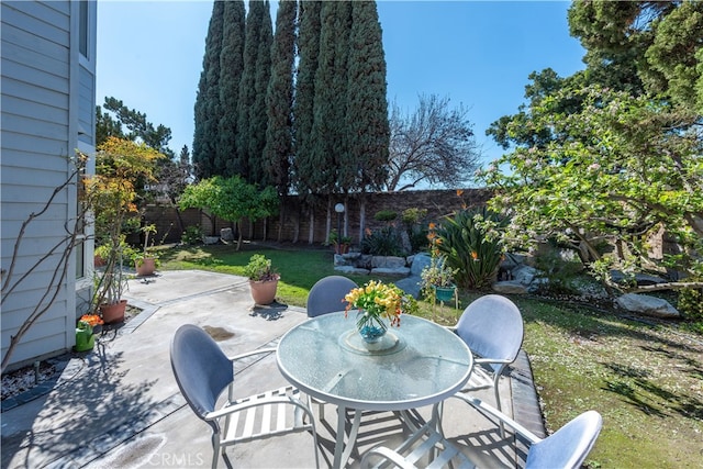 view of patio / terrace featuring a fenced backyard