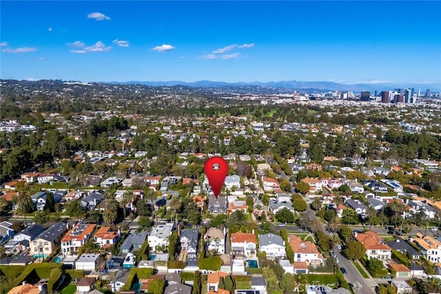 aerial view featuring a mountain view