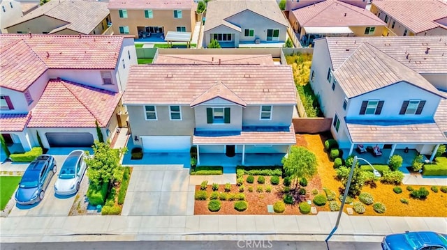 drone / aerial view with a residential view