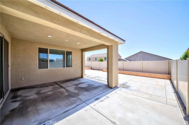 view of patio featuring a fenced backyard