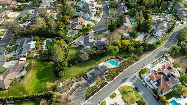 drone / aerial view with a residential view