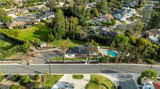 aerial view with a residential view