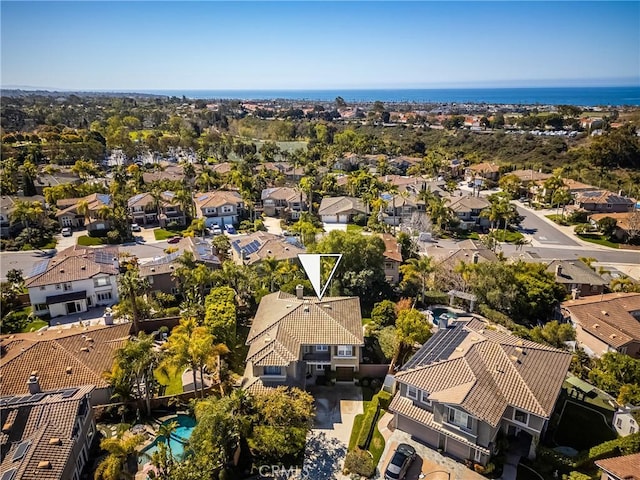 aerial view with a residential view