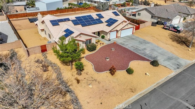 aerial view with a residential view