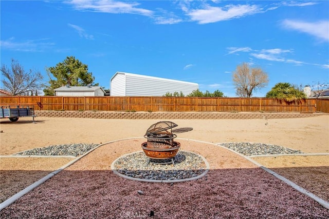 view of yard featuring fence