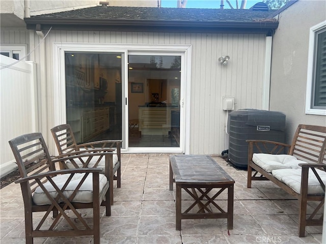 view of patio / terrace with central AC and grilling area