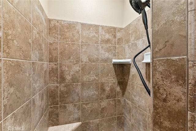 interior details featuring tiled shower