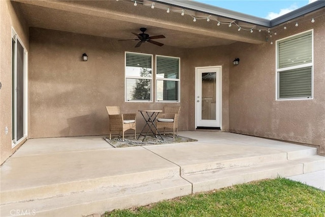 view of patio with a ceiling fan