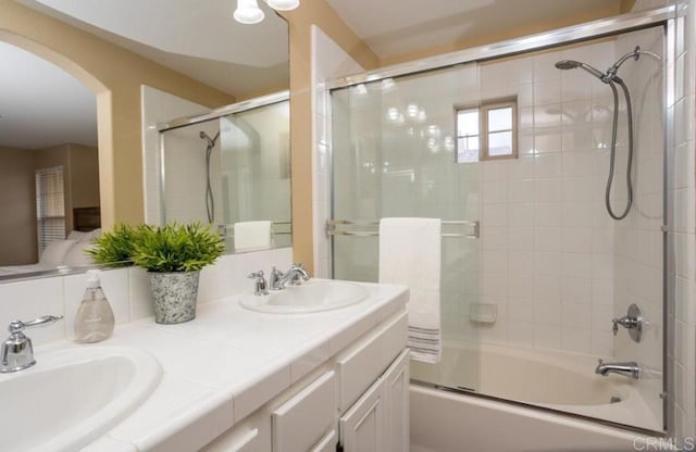2203 Huntington Point Dr Unit 4, Chula Vista, CA 91914 - full bathroom with bath / shower combo with glass door and double vanity