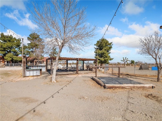 exterior space featuring fence