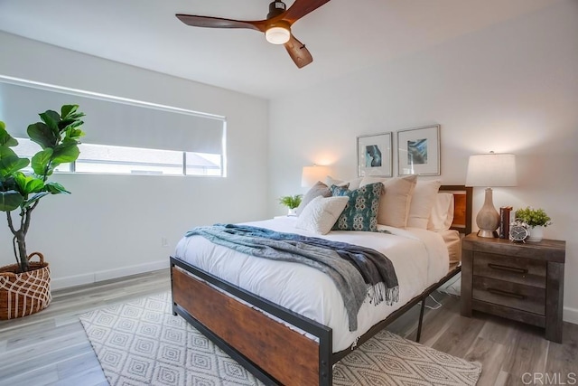 4197 Tiberon Dr, Oceanside, CA 92056 - bedroom featuring baseboards, light wood-type flooring, and ceiling fan