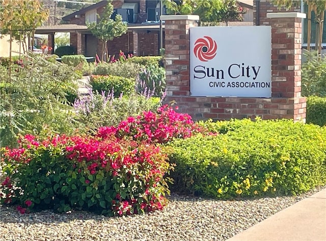 view of community sign