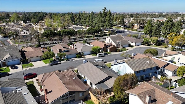 aerial view with a residential view