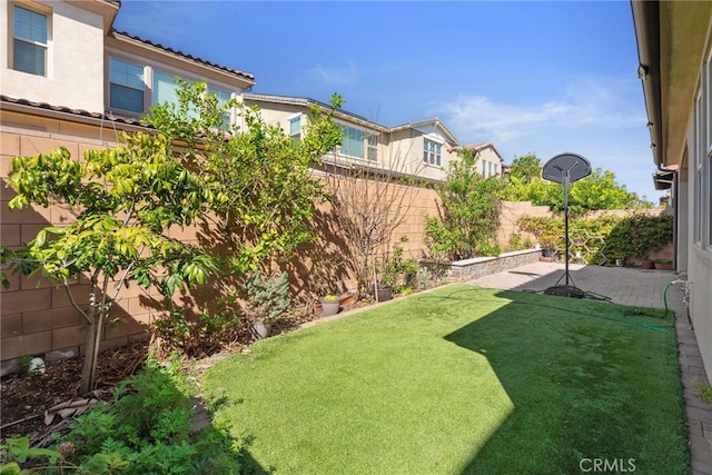 view of yard featuring a fenced backyard