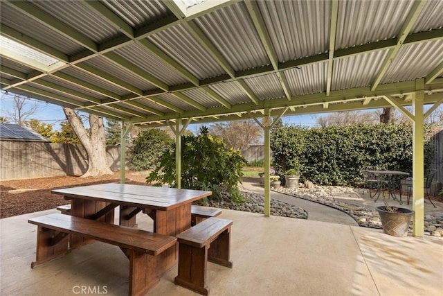 view of patio / terrace featuring outdoor dining area and a fenced backyard