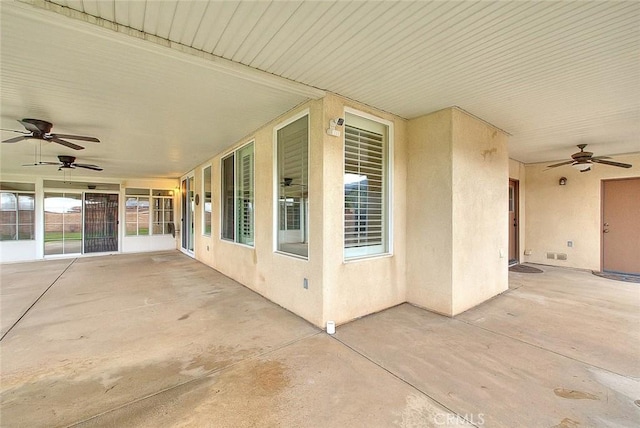 view of patio / terrace featuring a ceiling fan