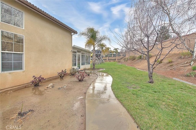 view of yard with a patio area