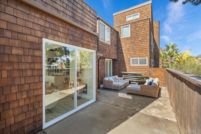 exterior space featuring an outdoor hangout area