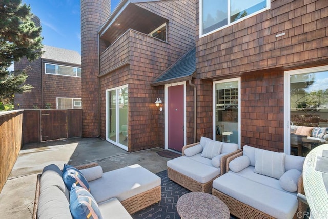 view of patio / terrace with an outdoor living space